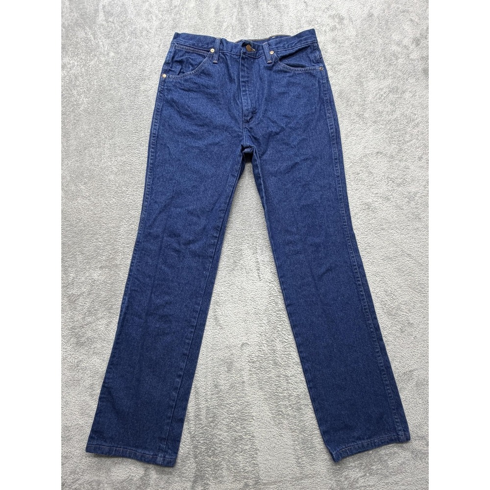 Wrangler 936PWD Jeans Mens Measured 32x31 Blue Straight Regular Dark Wash Denim